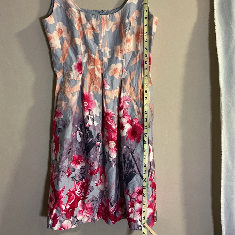Nine West Pink and Gray Floral Midi Dress - Picture 9 of 10